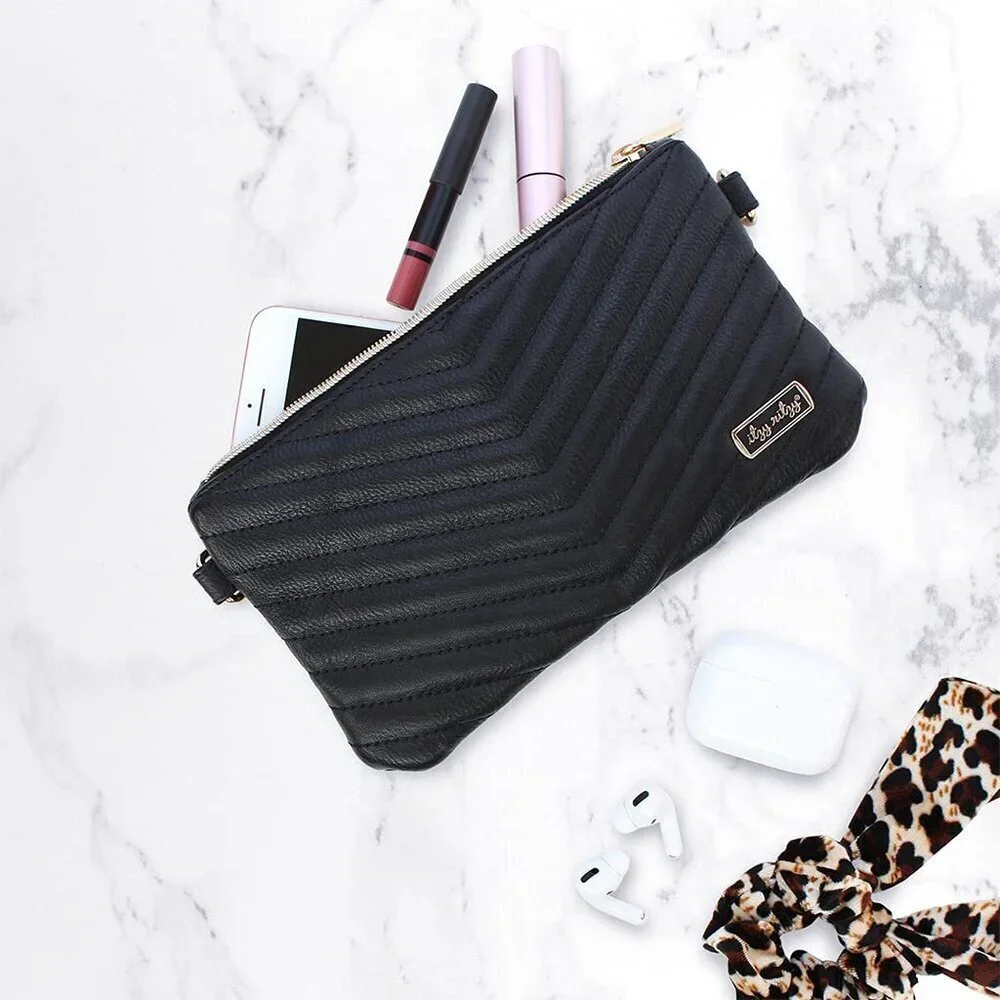Faux Leather Wallet Pouch Crossbody Wristlet Belt Bag - Compact Multi-Use